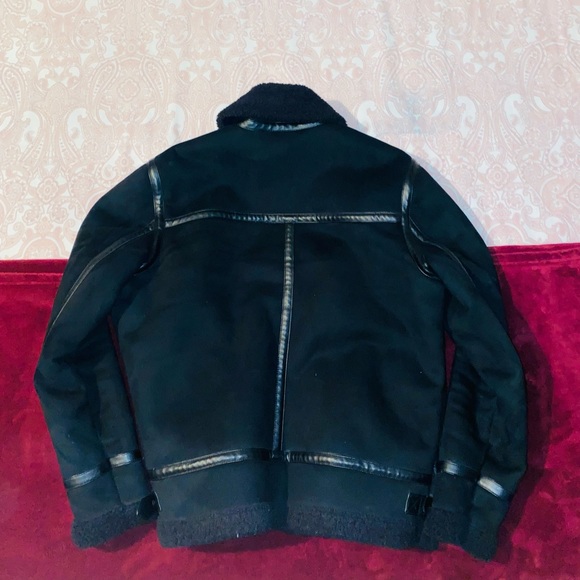 Point Zero black on black aviator sherpa jacket Size L - Picture 3 of 3